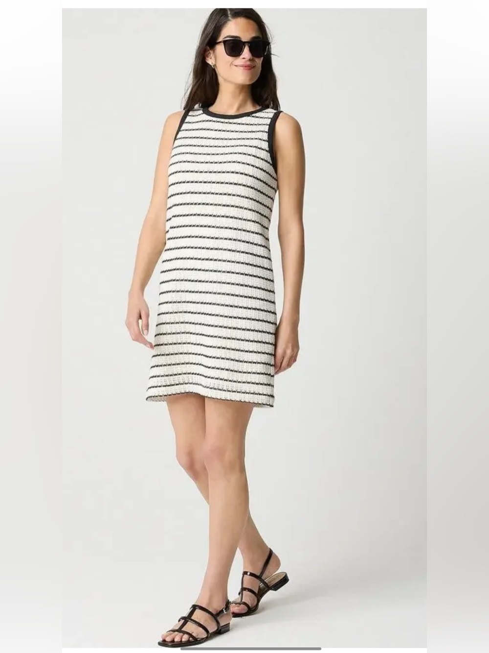 J. Crew Factory medium striped crochet mini dress.